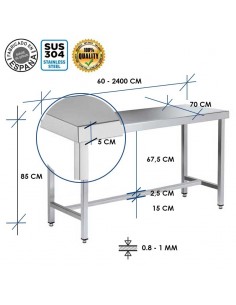 Mesa acero inoxidable hostelería 2