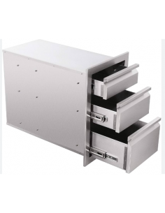 Cajon acero inoxidable de 3 cajones(2+1) 2