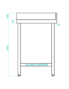mesa acero inoxidable angular desmontada mural serie 600 2