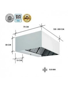 Campana extractora Industrial mural con turbina para cocina Barata Recta 750 2