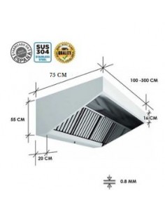 Campana Extractora Industrial Mural Con Motor economica Baja Slim 750 2