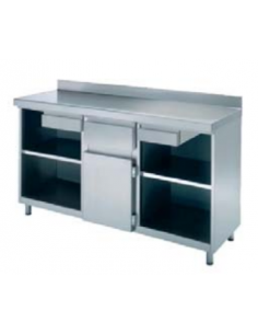 Mueble cafetero acero inoxidable con 1 estante 1500x600x1050