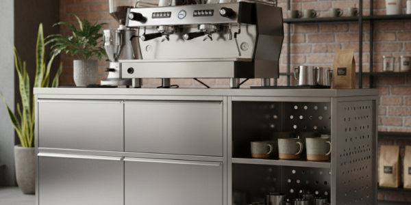 ¿Dónde comprar mueble cafetero de acero inoxidable para bares?